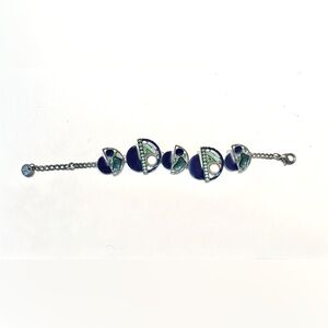 Mosaic crystal bracelet 
Turquoise and blue. 
One of a kind from Marseilles.